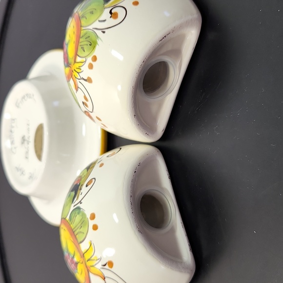 BORGIOLI CERAMICS (Italy) Salt/Pepper Set Hand painted 'Black Pomegranate' - Picture 10 of 13